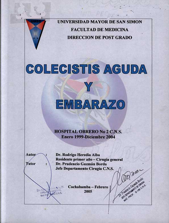 Colecistis Aguda y Embarazo