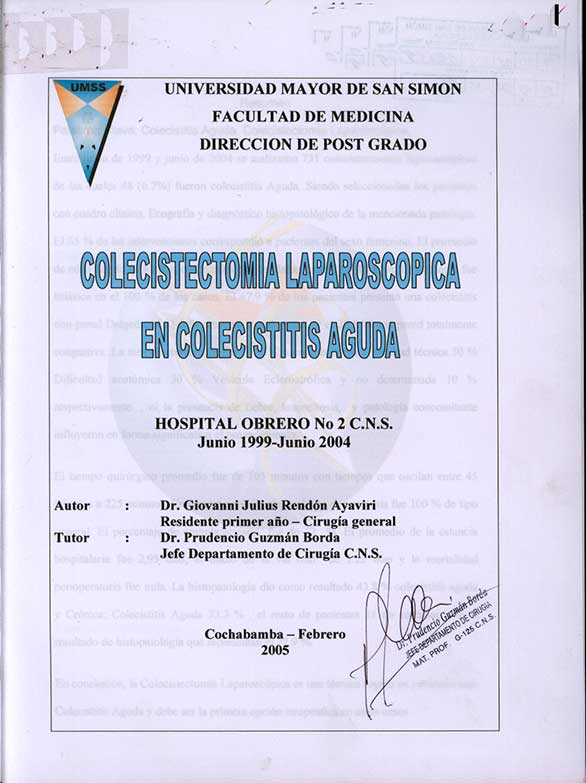 Colecistectomía Laparoscópica en Colecistitis Aguda