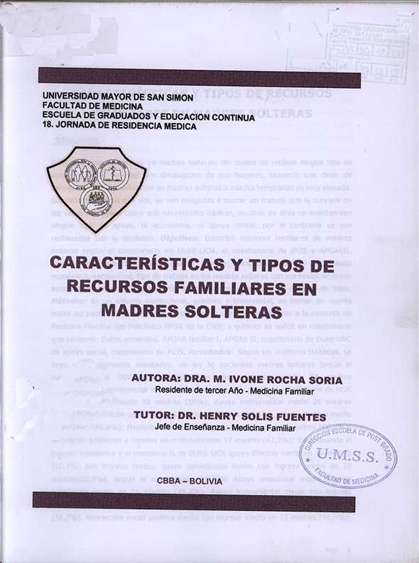 Características y Tipos de Recursos Familiares en Madre Solteras