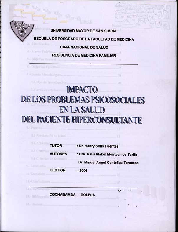 Impacto de los Problemas Psicosociales en la Salud del Paciente Hiperconsultante
