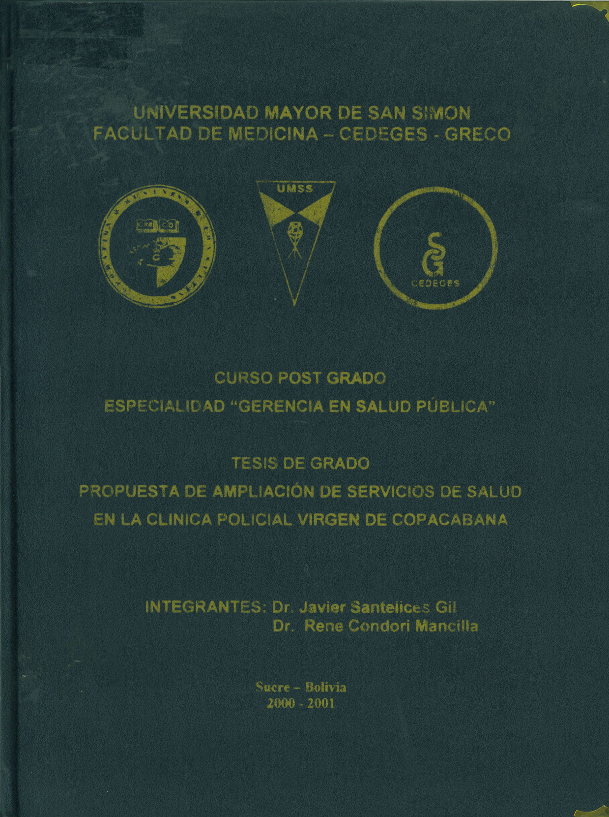 Propuesta de Apliación de Servicios de Salud en la Clinica Policial Virgen de Copacabana