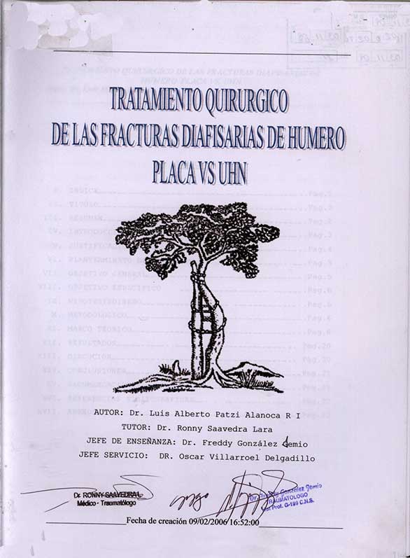 Tratamiento Quirurgico de las Fracturas diafisarias de Humero Placa vs UHN