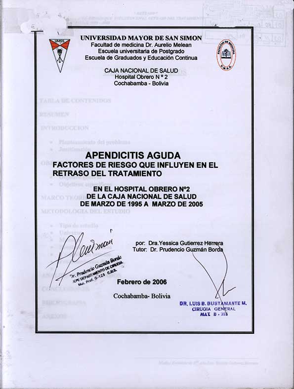 Apendicitis Aguda Factores de Riesgo que Influyen en el Retraso del Tratamiento