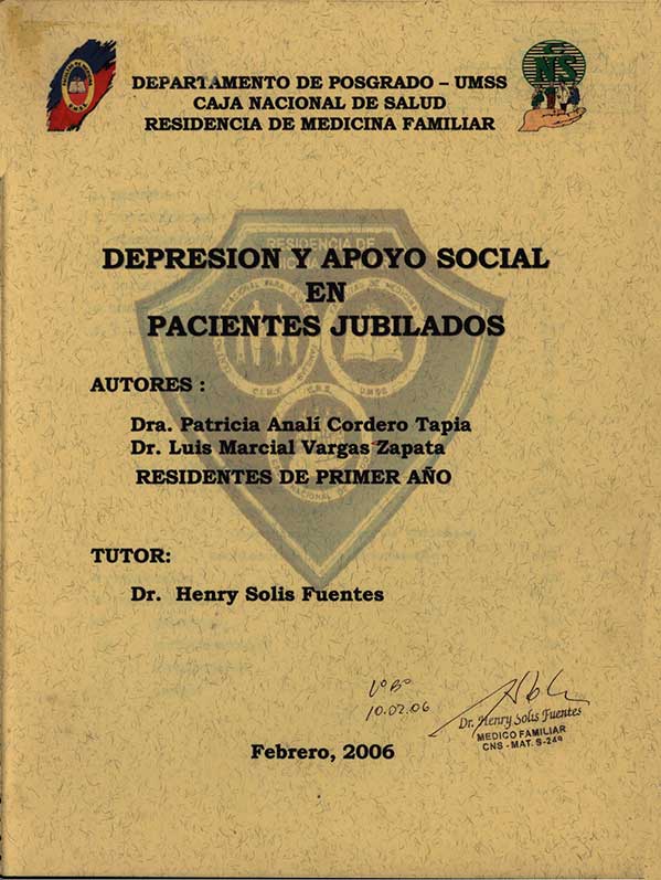 Depresión y Apoyo Social en Pacientes Jubilados
