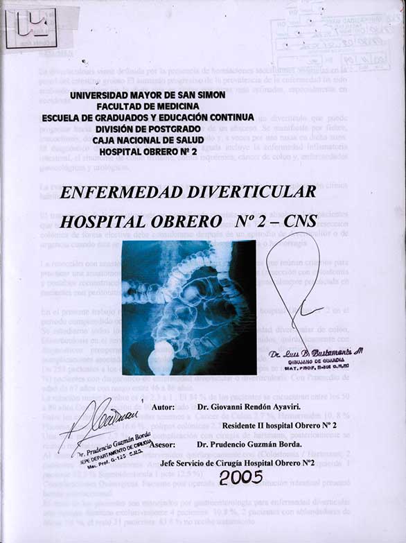 Enfermedad Diverticular Hospital Obrero Nº 2 -CNS