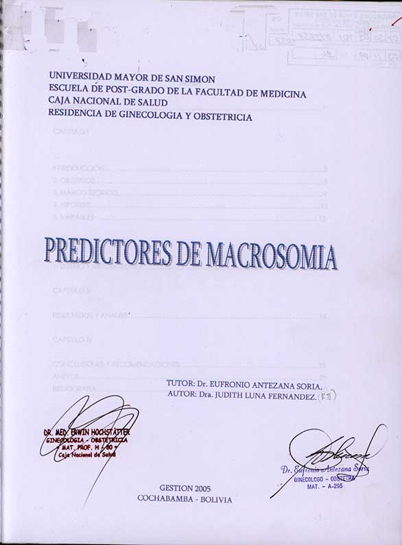 Predictores de Macrosomia