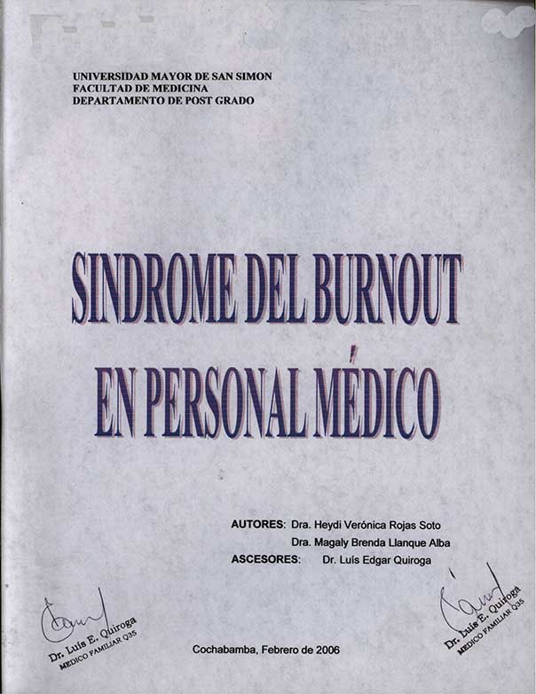 Síndrome del Burnout en Personal Médico