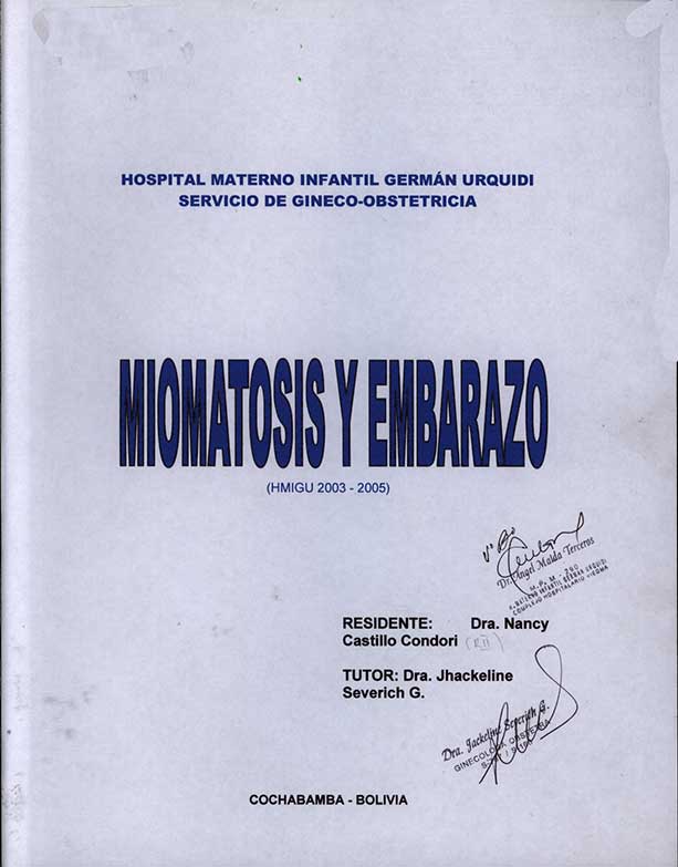 Miomatosis y Embarazo