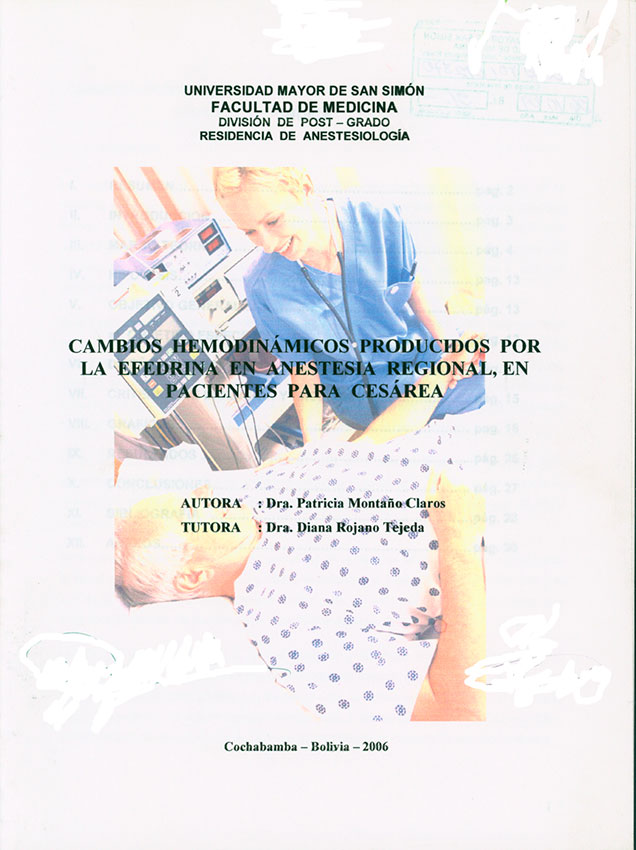 Cambios Hemodinámicos producidos por la Efedrina en anestesia regional, en pacientes para Cesárea
