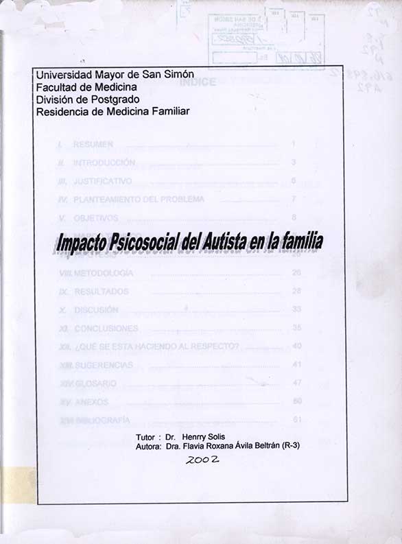 Impacto Psicosocial del Autista en la Familia