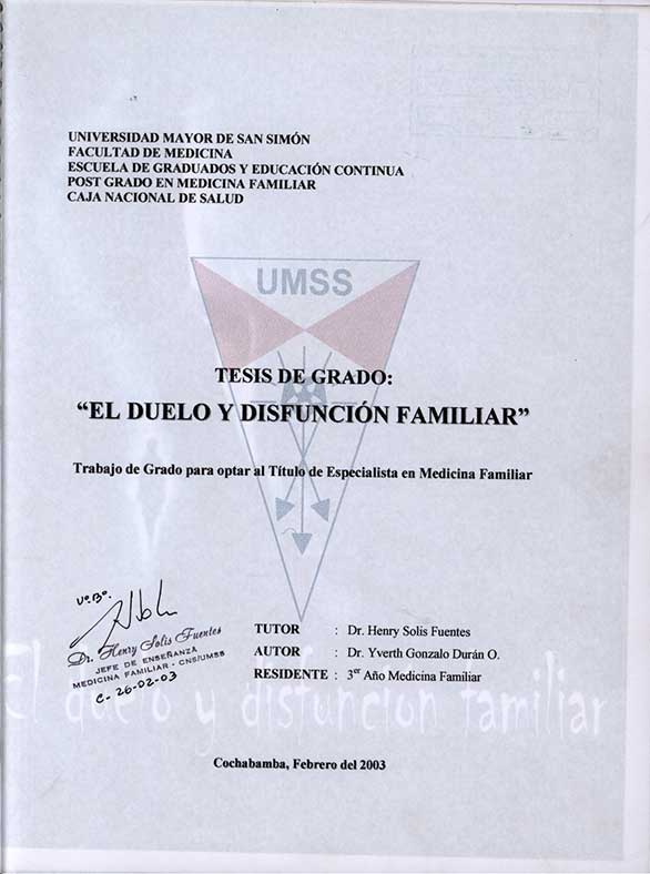 El duelo y disfunción Familiar