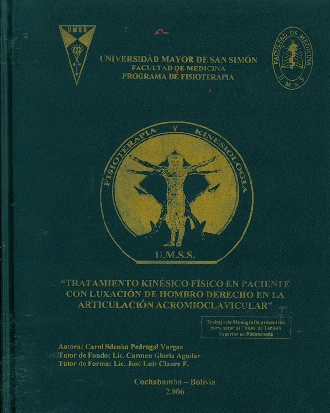 Tratamiento Kinesico fisico en paciente con Luxación de hombro derecho en la articulación acromioclavicular