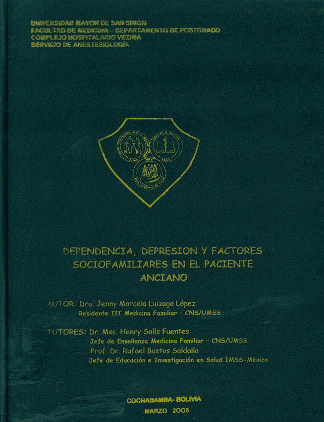 Dependencia, Depresión y factores Sociofamiliares en el paciente anciano