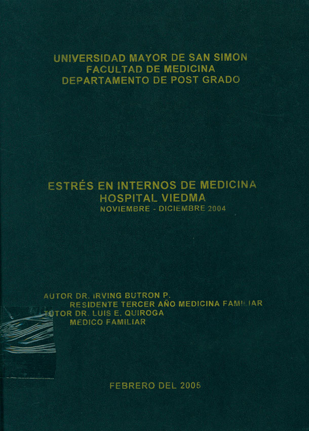 Estres en internos de Medicina Hospital Viedma, Noviembre Diciembre 2004