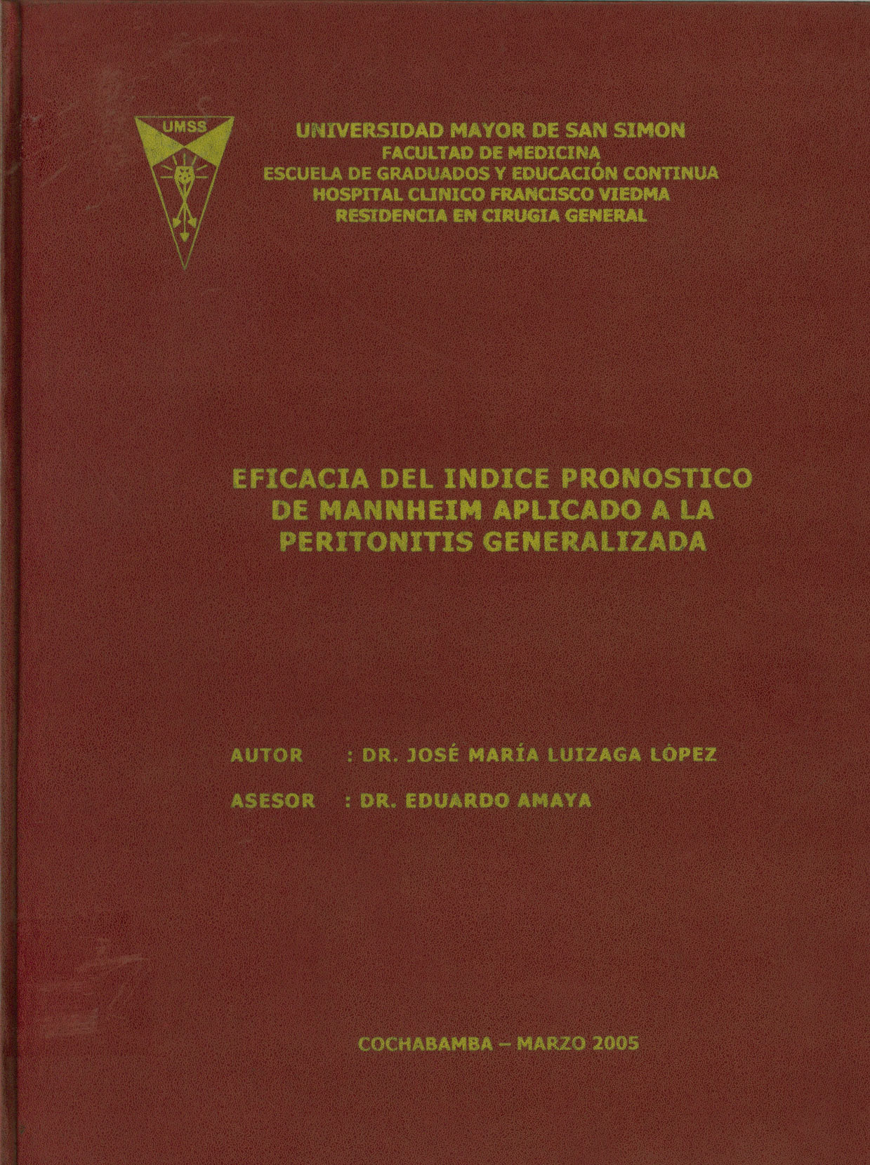 Eficacia del Indice pronostico de Mannheim aplicado a la peritonitis Generalizada