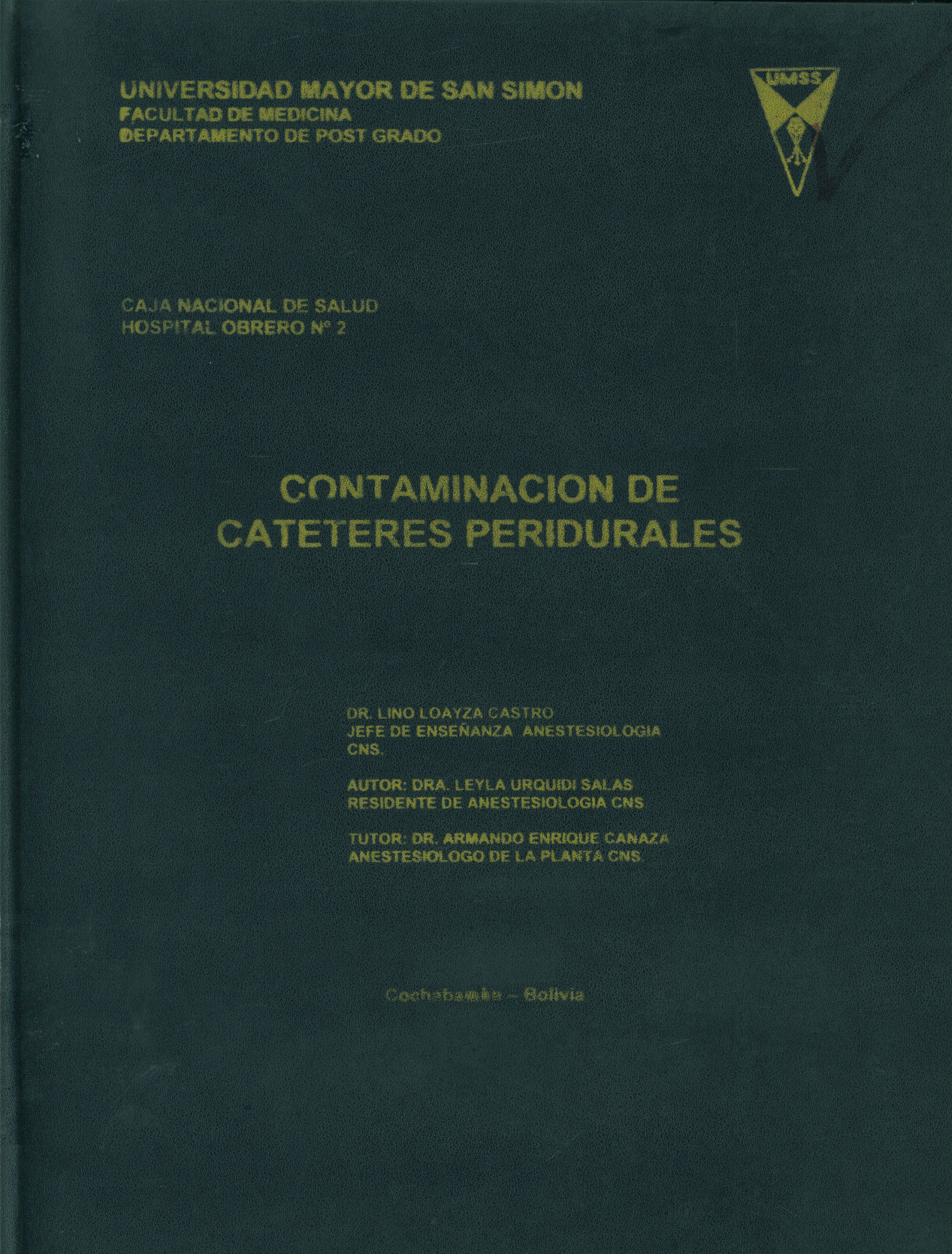 Contaminación de cateteres peridurales