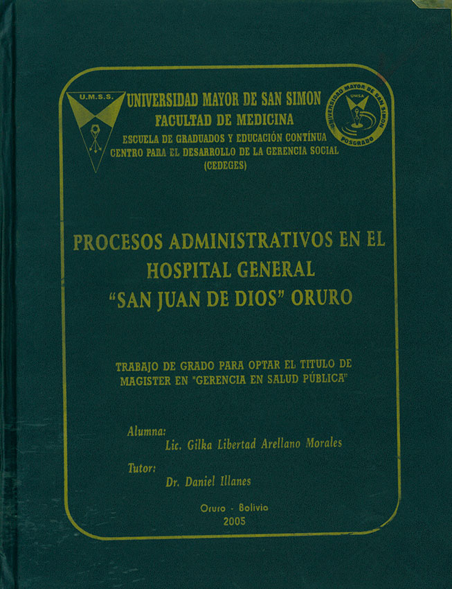 Procesos administrativos en el Hospital General San Juan De Dios Oruro