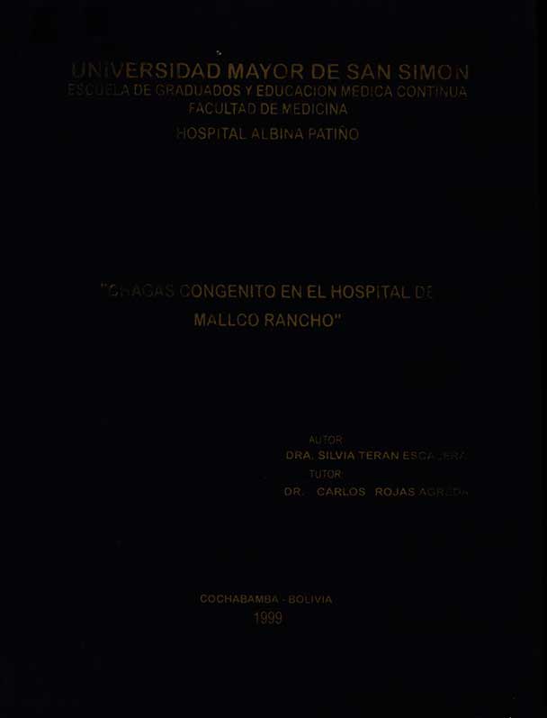 Chagas congenito en el Hospital de Mallco Rancho