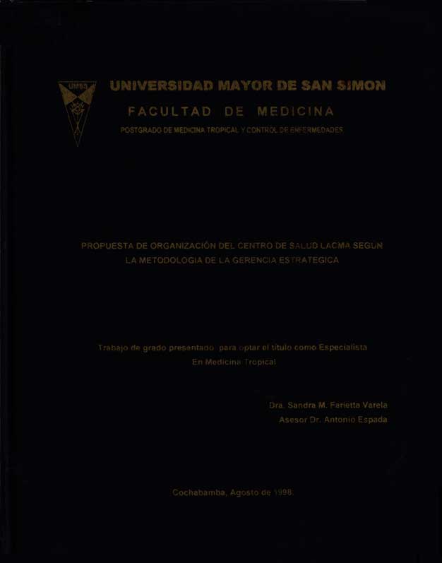 Propuesta de organizacion del centro de salud Lacma segun la metodologia de la gerencia estrategica