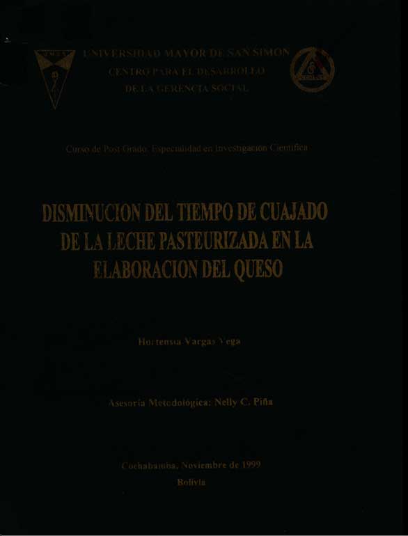 Disminución del tiempo de cuajado de la leche pasteurizada en la elaboración del queso