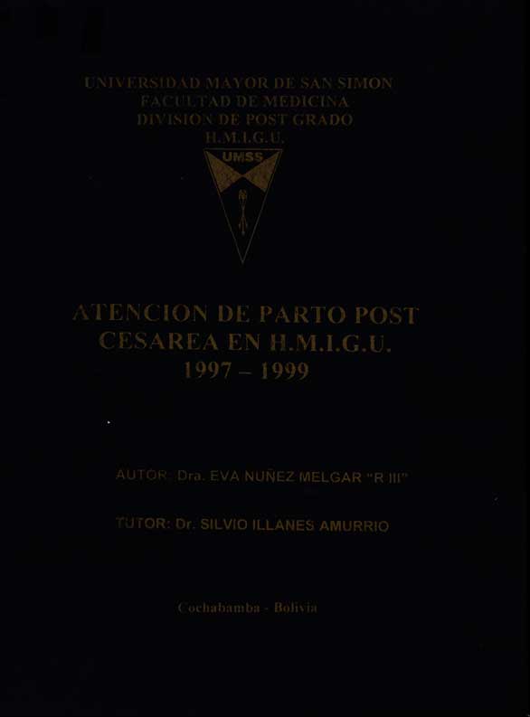 Atención de parto Post Cesaria en HMIGU