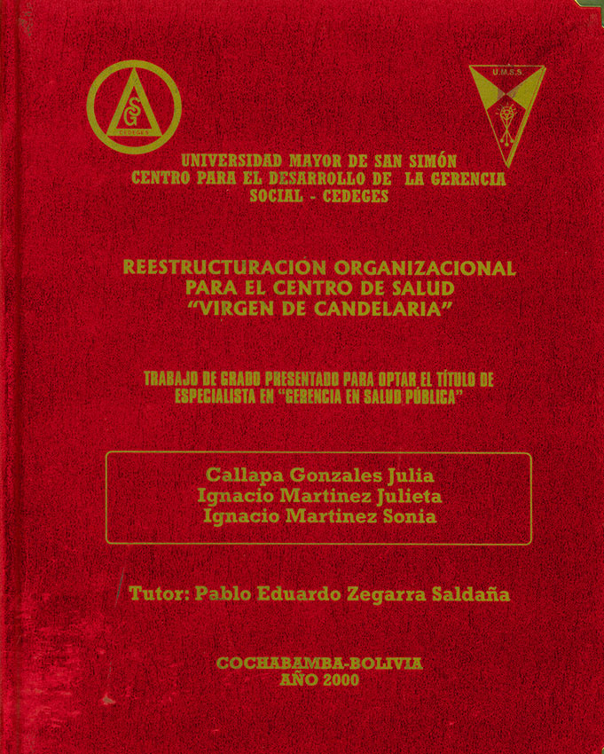 Reestructuración organizacional para el centro de Salud "Virgen de  Candelaria"