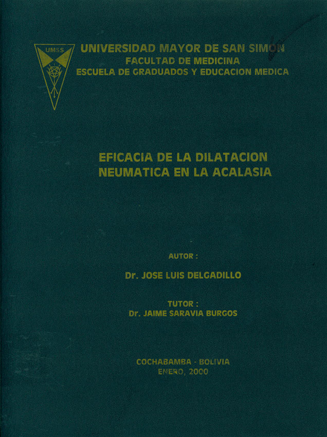 Eficacia de la dilatación neumatica en la acalasia
