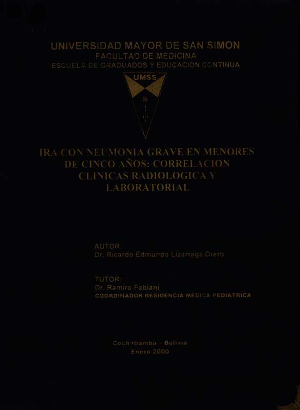 Ira con neumonia grave en momentos de cinco años: Correlación clinicas radiologica y laboratorial