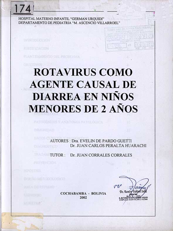 Rotavirus como agente causal de diarrea en niños menores de 2 años