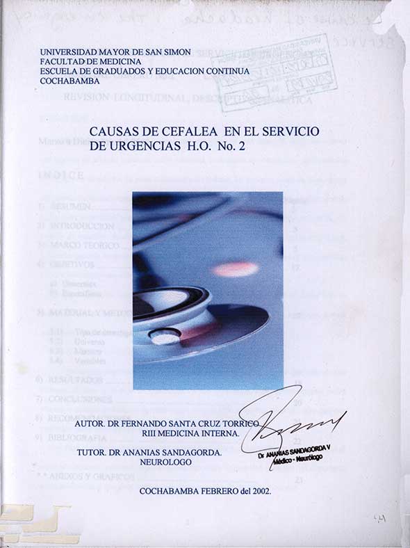 Causas de cefalea en el servicio de urgencias H.O. Nº2