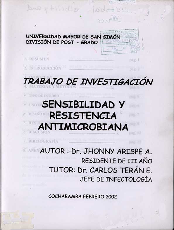 Sensibilidad y resistencia antimicrobiana