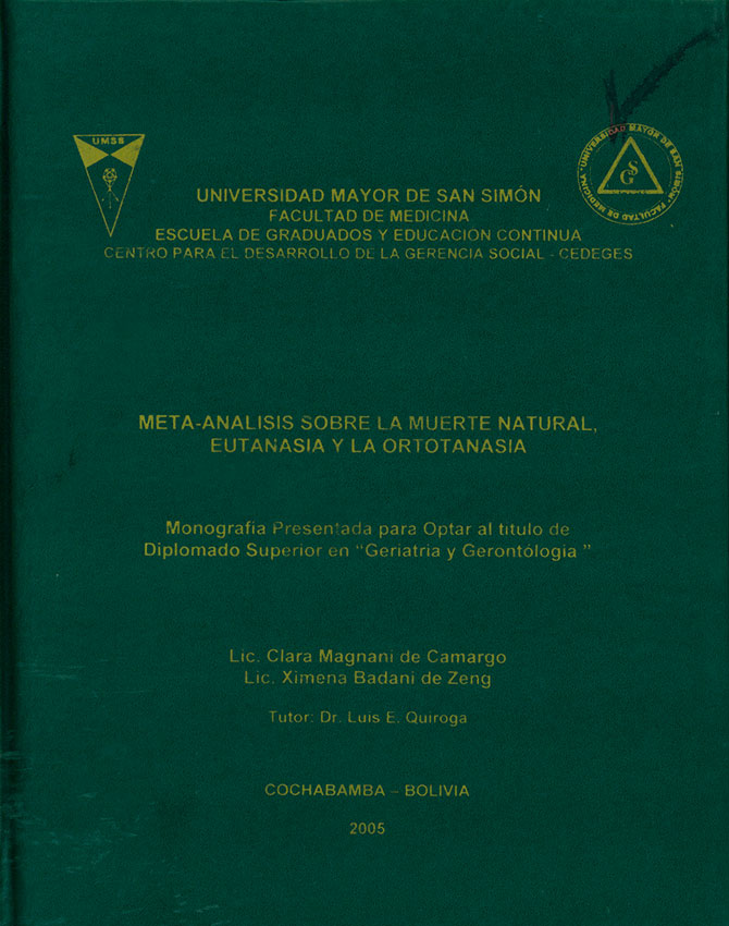 Meta-Analisis sobre la muerte natural, Eutanasia y la Ortotanasia
