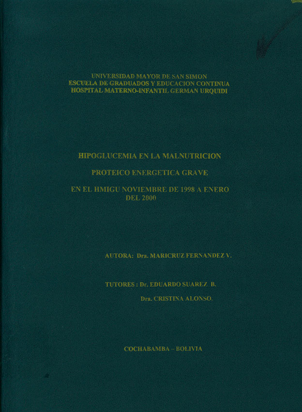 Hipoglucemia en la malnutricion, proteico energetica grave