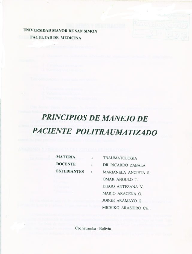 Principios de Manejo de Paciente Politraumatizado