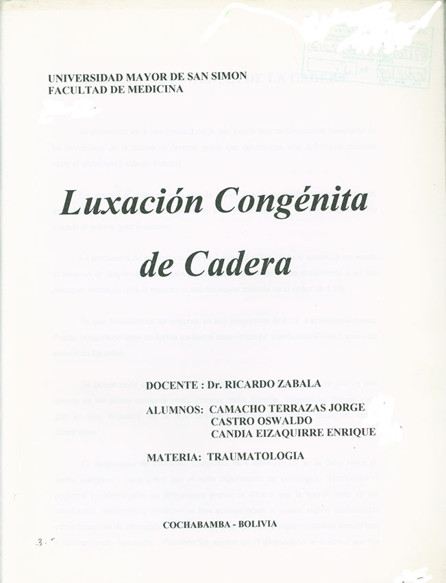 Luxaciones Congenitas de Cadera