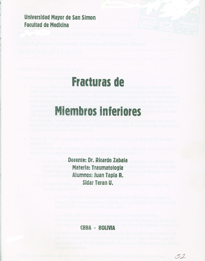 Fracturas de Miembros Inferiores