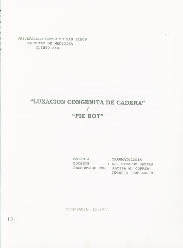 Luxacion Congenita de Cadera y Pie Bot