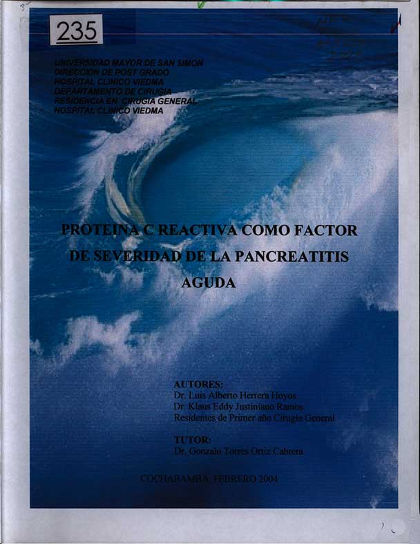 Proteina C Reactiva como Factor de Severidad de la Pancreatitis Aguda