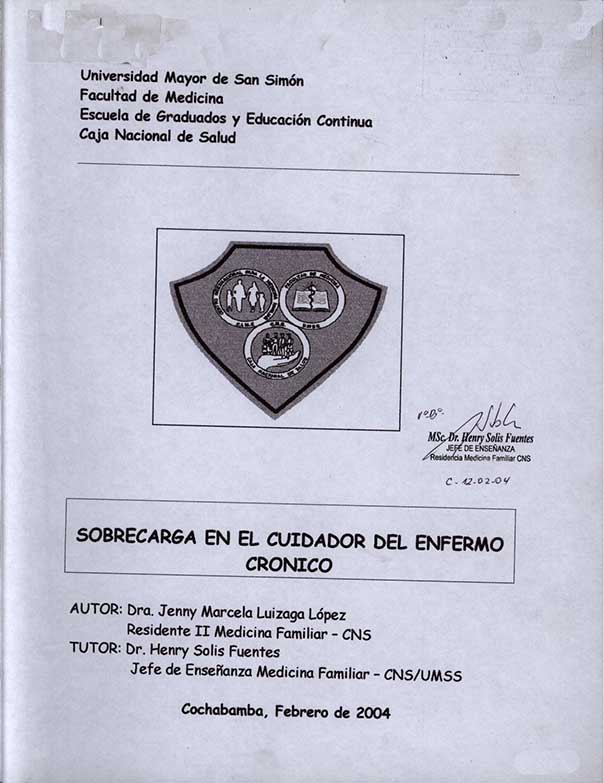 Sobrecarga en el Cuidador del Enfermo Cronico