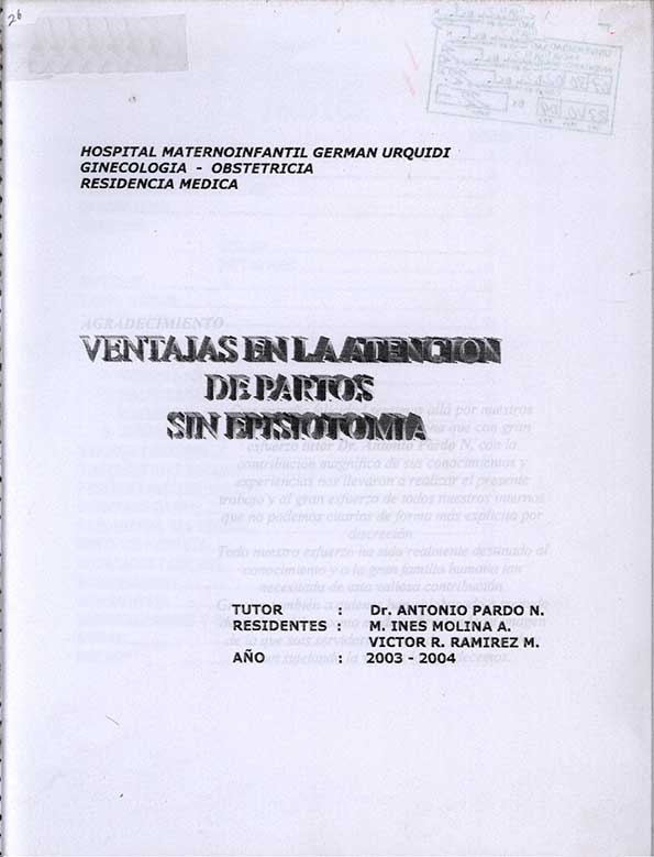 Ventajas en la Atencion de Partos sin Epistotomia