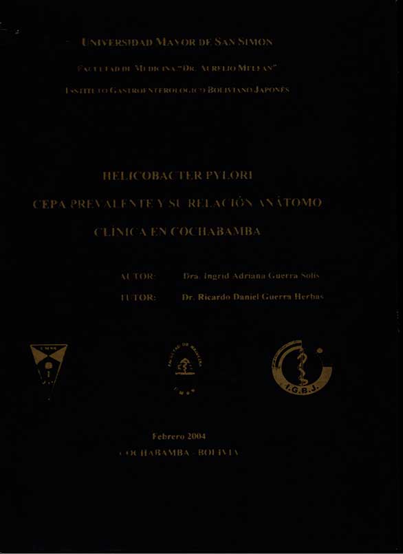 Helicobacter Pylori cepa Prevalente y su Relacion Anatomo Clinica en Cochabamba