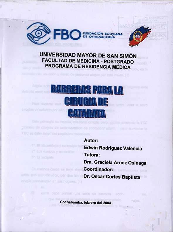 Barreras para la Cirugia de Catarata