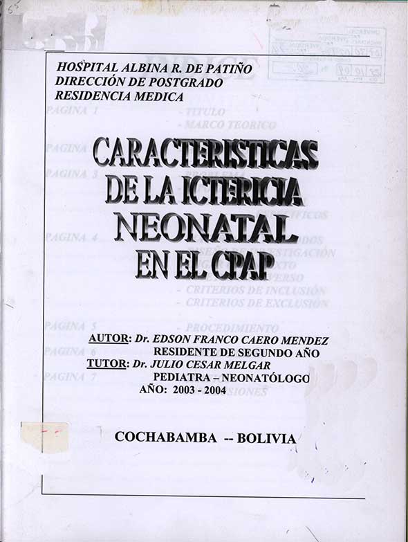 Caracteristicas de la Ictericia Neonatal en el CPAP