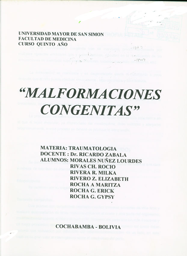 Malformaciones Congénitas
