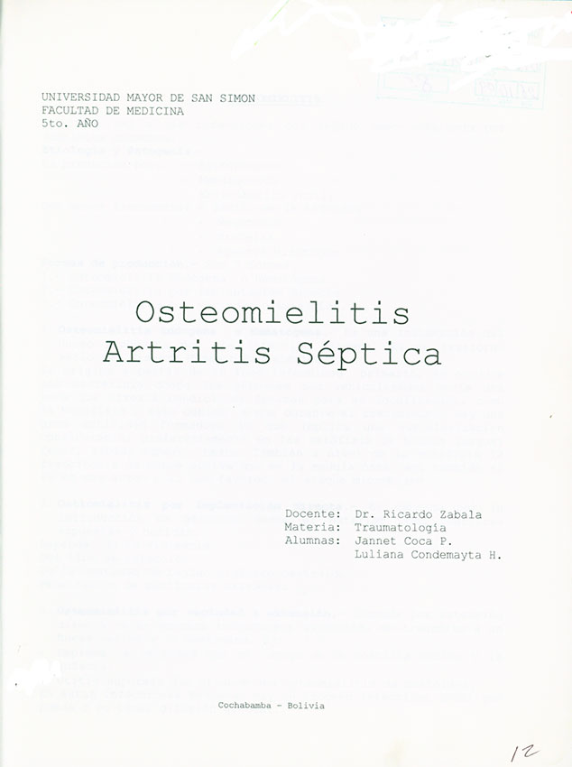 Osteomielitis Artritis Séptica