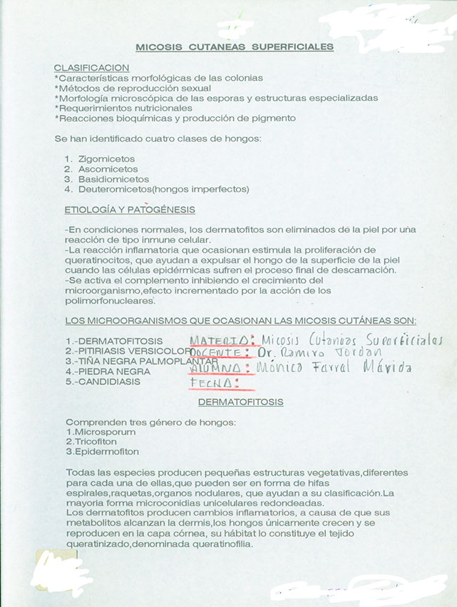 Micosis Cutaneas Superficiales
