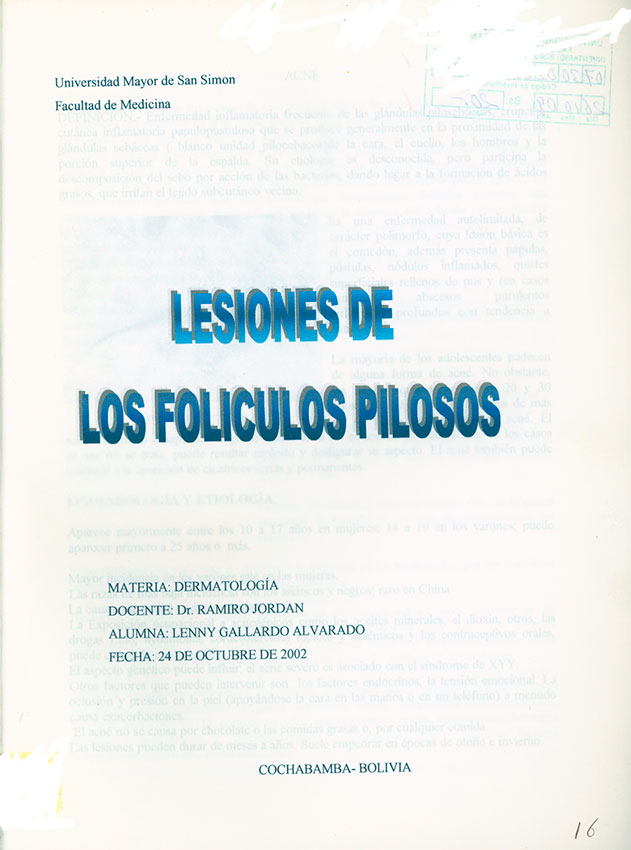 Lesiones de los Foliculos Pilosos