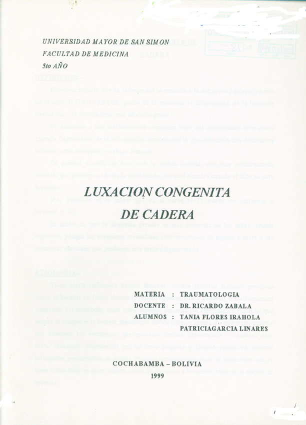 Luxación Congénita de Cadera