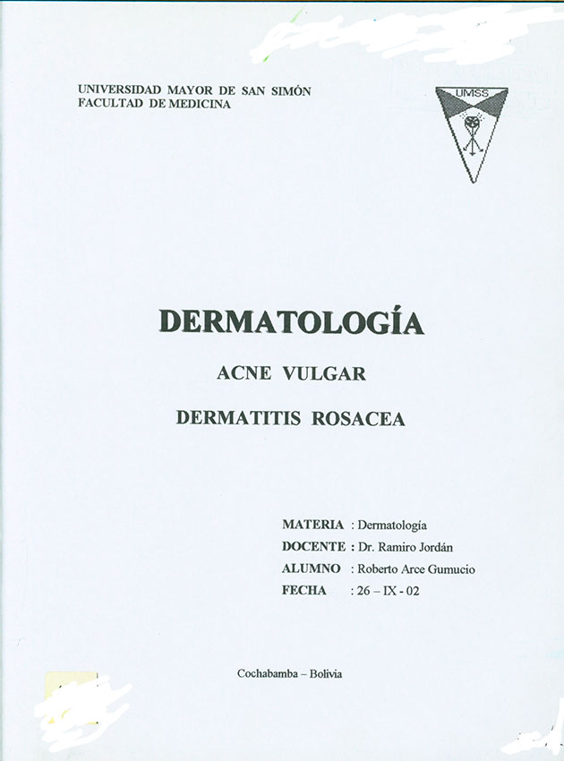 Acne vulgar dermatitis Rosacea