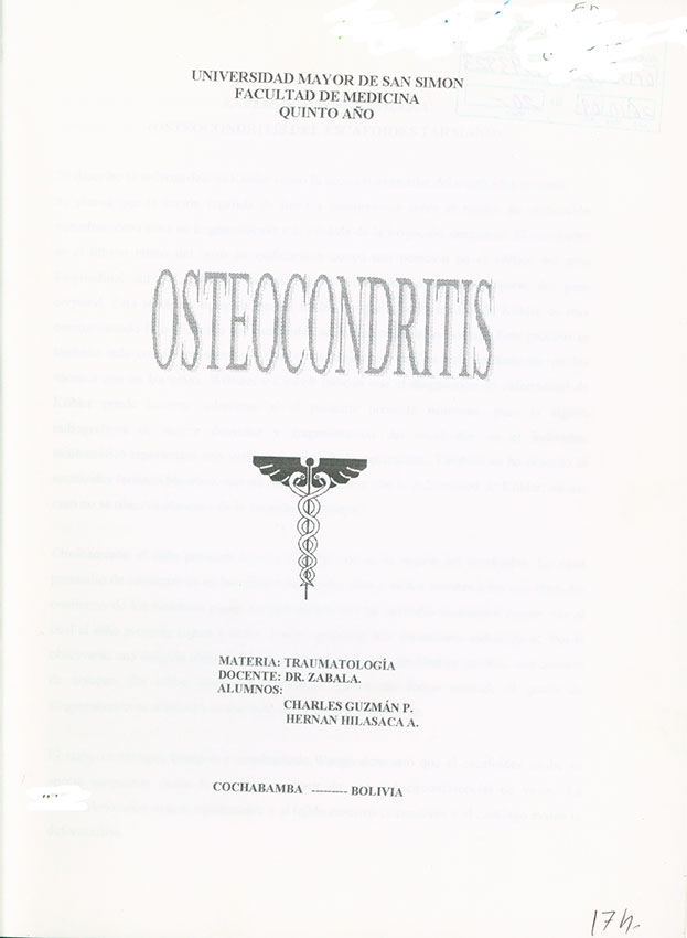 Osteocondritis